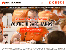 Tablet Screenshot of djelectricians.com.au